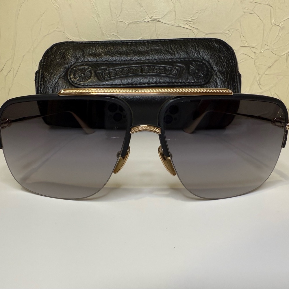 Chrome Hearts Black and Gold Sunglasses
